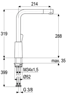 Küchenarmatur Ausld.214mm Heißw.begr. aktiv4YOU, schwarz matt – Bild 2