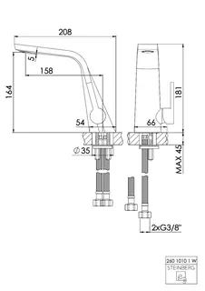 Waschtisch-EHM-Batterie design4YOU 3.0, o.Ablfg. matt white – Bild 2