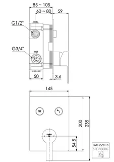 Unterputz-Einhebelmischer (FMS) design4YOU 3.0 matt schwarz – Bild 2