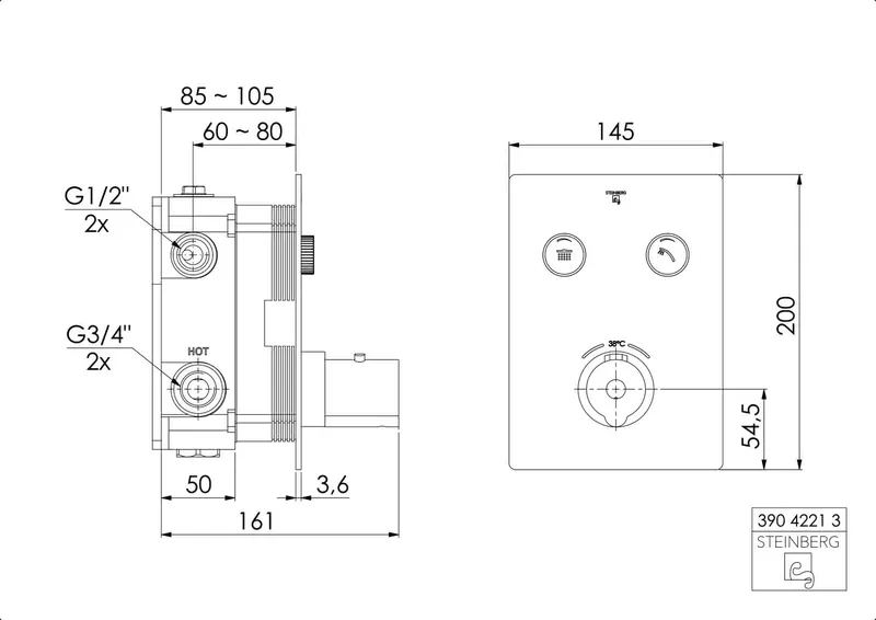 Unterputz-Thermoat (FMS) design4YOU 3.0 chrom