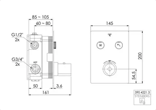 Unterputz-Thermoat (FMS) design4YOU 3.0 chrom