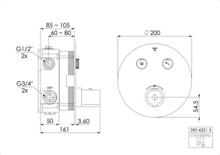 Unterputz-Thermoat (FMS) design4YOU 3.0 chrom