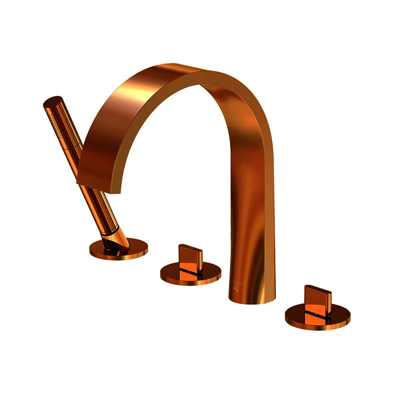 4-Loch Wannenrand-Armatur design4YOU Classic rose gold