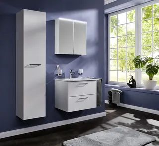 sanibel-Badmöbelset 1.0 GO A23 Typ KE801 Keramik-WT/WTU/SPS 800mm Weiss glänzend – Bild 2