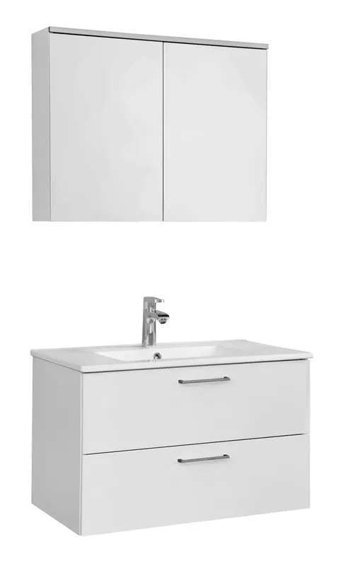sanibel-Badmöbelset 1.0 GO A23 Typ KE801 Keramik-WT/WTU/SPS 800mm Weiss glänzend