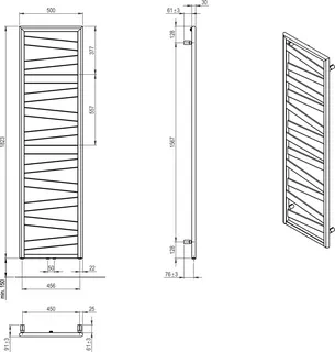 SCALIDO-Designbadheizkörper R1 wasserfü. 50mm BH 1823mm BL500 mm Anthracite – Bild 2