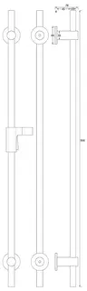 SCALIDO-Wandstange Vario rund 950mm lang Tastgleiter/Halter, Rosette rund verchr. – Bild 2