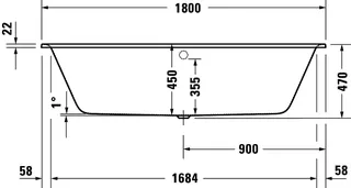 sanibel 3001-Acryl-Badewanne oval A23 1800x800x450/470mm weiß – Bild 2
