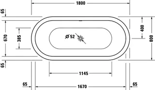 sanibel 3001-Acryl-Badewanne oval A23 1800x800x450/470mm weiß – Bild 3