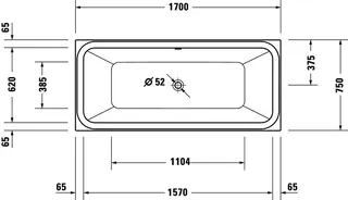 sanibel 3001-Acryl-Badewanne Duo A23 1700x750x450/470mm weiß – Bild 4