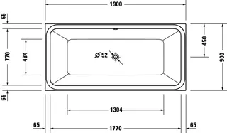 sanibel 3001-Acryl-Badewanne Duo A23 1900x900x450/470mm weiß – Bild 3