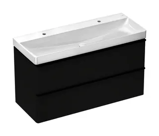 Hansgrohe Doppelwaschtisc.Xelu Q 1200x480mm 2 Hahnlöcher o.Überlauf SmartClean weiß – Bild 1