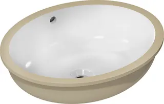 HG Unterbauwaschtisch Xuniva D 450x350mm o.Hahnloch m.Überlauf weiß