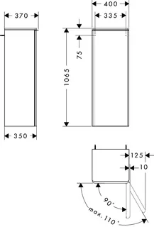 Hansgrohe Halbhochschrank Xelu Q ECHN 400x350mm,Türanschlag rechts chr – Bild 3