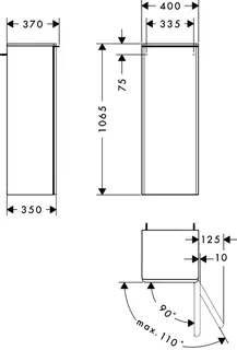 Hansgrohe Halbhochschrank Xelu Q ECHN 400x350mm,Türanschlag rechts chr – Bild 4