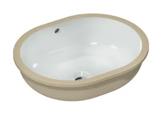 Hansgrohe Unterbauwaschtisch Xuniva U 450x350mm o.Hahnloch m.Überlauf weiß – Bild 2