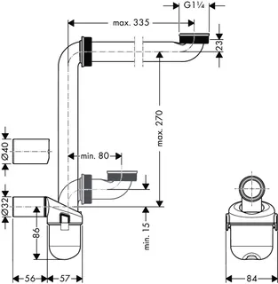 Hansgrohe Raumsparsiphon für Waschtisch 50 mm – Bild 4