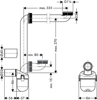 Hansgrohe Raumsparsiphon für Waschtisch 50 mm – Bild 5