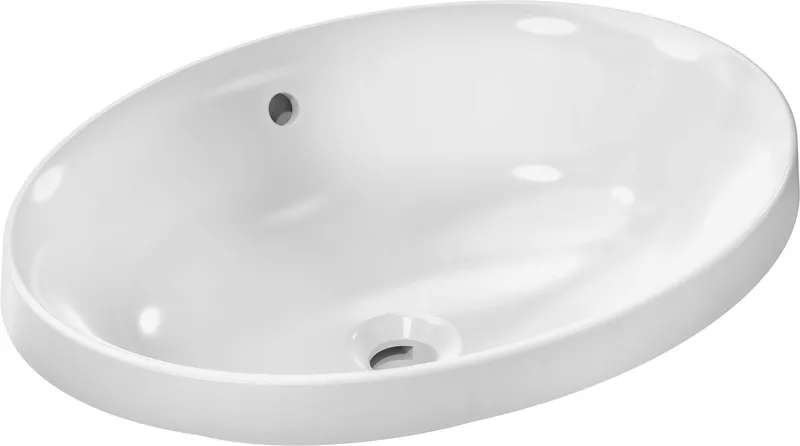 Hansgrohe Einbauwaschtisch Xuniva D 550x400mm o.Hahnloch m.Überlauf weiß