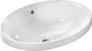 Hansgrohe Einbauwaschtisch Xuniva D 550x400mm o.Hahnloch m.Überlauf weiß – Bild 1