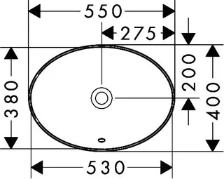 Hansgrohe Einbauwaschtisch Xuniva D 550x400mm o.Hahnloch m.Überlauf weiß – Bild 2