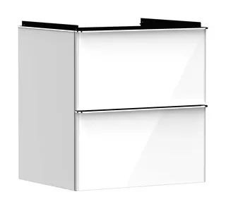 Hansgrohe Waschtischunterschrank Xelu Q we hgl 580x475mm mit 2 SK für Waschtisch chrom – Bild 1