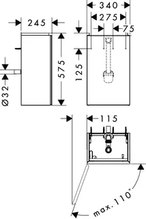 Hansgrohe Waschtischunterschrank Xevolos E SBma 340/245mm für HWB, Türanschlag links BZs – Bild 3