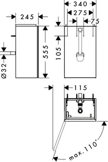 Hansgrohe Waschtischunterschrank Xevolos E SBma 340/245mm für HWB, Türanschlag links BZs – Bild 4