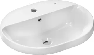 HG Einbauwaschtisch Xuniva U 550x450mm m.Hahnloch u.Überlauf weiß