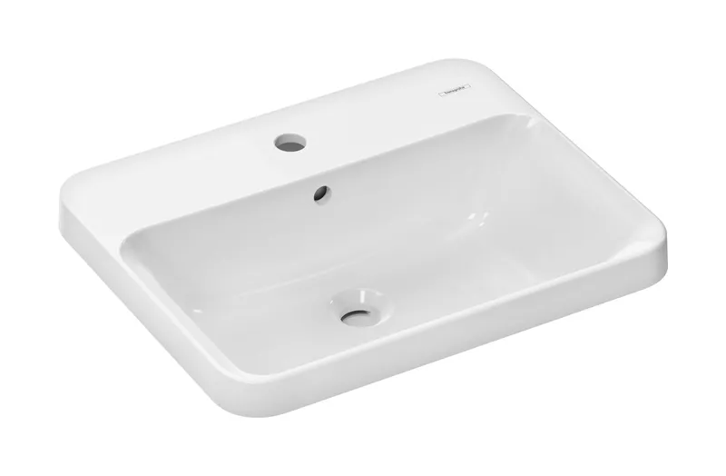 Hansgrohe Einbauwaschtisch Xuniva Q 550x400mm m.Hahnloch u.Überlauf weiß