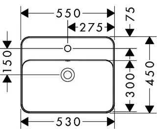 Hansgrohe Einbauwaschtisch Xuniva Q 550x400mm m.Hahnloch u.Überlauf weiß – Bild 4