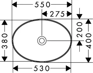 Hansgrohe Aufsatzwaschtisch Xuniva D 550x400mm o.Hahnloch u.Überlauf weiß – Bild 4