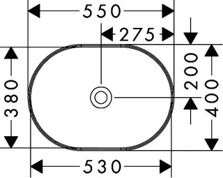Hansgrohe Aufsatzwaschtisch Xuniva U 550x400mm o.Hahnloch u.Überlauf weiß – Bild 4
