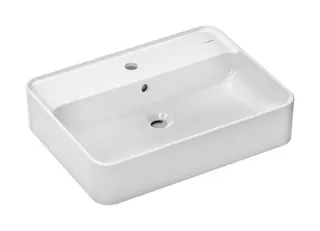 Hansgrohe Aufsatzwaschtisch Xuniva Q 600x450mm m.Hahnloch u.Überlauf SMC weiß – Bild 2