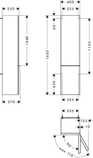 Hansgrohe HochsMSWank Xelu Q Eiche Natur 400x350mm,Türanschlag rechts MSW – Bild 3