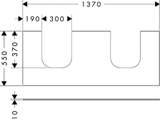 Hansgrohe Konsole Xevolos E 1370/550mm m.2 Ausschnit.f.WTge 500/480mm SBma – Bild 3