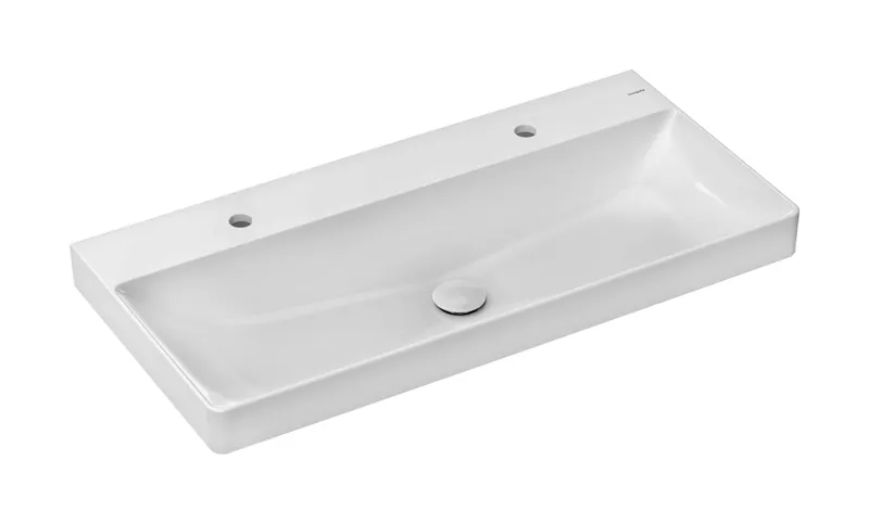 Hansgrohe Waschtisch Xelu Q 1000x480mm m.2 Hahnlöcher o.Überlauf SmartClean we