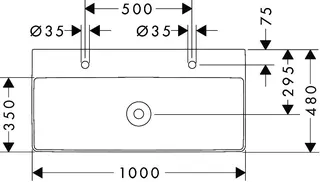 Hansgrohe Waschtisch Xelu Q 1000x480mm m.2 Hahnlöcher o.Überlauf SmartClean we – Bild 5