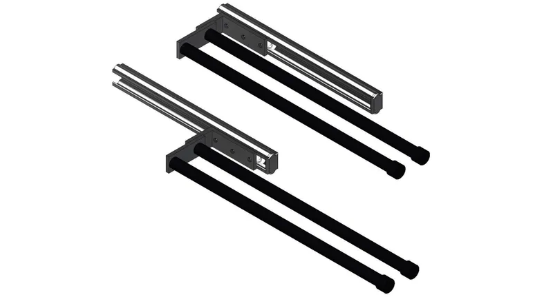 Giese Handtuchhalter doppelt ausziehbar schwarz matt Laufsch. silberf. elox.