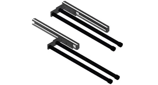 Giese Handtuchhalter doppelt ausziehbar schwarz matt Laufsch. silberf. elox.