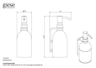 Giese Seifenspender Wandmodell für Dusche und Waschtisch – Bild 2