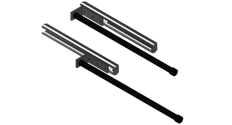 Giese Handtuchhalter 1-teilig auszieh. schwarz matt Laufsch. silberf. eloxiert