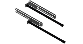 Giese Handtuchhalter 1-teilig auszieh. schwarz matt Laufsch. silberf. eloxiert