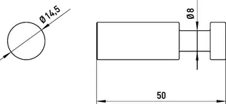 sanibel 3001-Handtuchhaken 1-teilig A23 50mm Ausladung schwarz – Bild 2