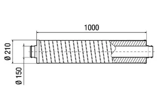 Maico Rohrschalldämpfer RSR 15-1 Rohrschalldämpfer Länge 1000, DN 150 – Bild 4