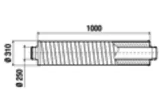 Maico Rohrschalldämpfer RSR 25-1 Rohrschalldämpfer Länge 1000, DN 250 – Bild 4