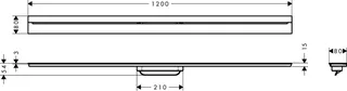 Hansgrohe Fertigset Duschrinne AXOR Drain 1200mm zur Wandmontage BBC – Bild 4