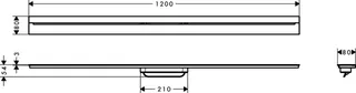 Hansgrohe Fertigset Duschrinne AXOR Drain 1200mm zur Wandmontage BBC – Bild 5