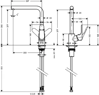 Hansgrohe Spültischmischer 280 Focus M41 Eco 1jet chrom – Bild 4