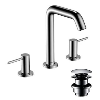 Hansgrohe 3-Loch WTA 150 Tecturis S mit Push-Open Ablaufgarnitur chrom – Bild 2